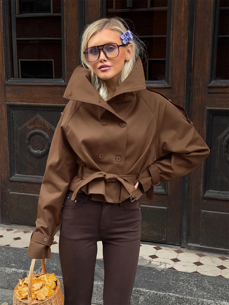 Bornladies 2026 Series Autumn and Winter New Item Women's Fashion Classic British Temperament Versatile Short Windbreaker Jacket
