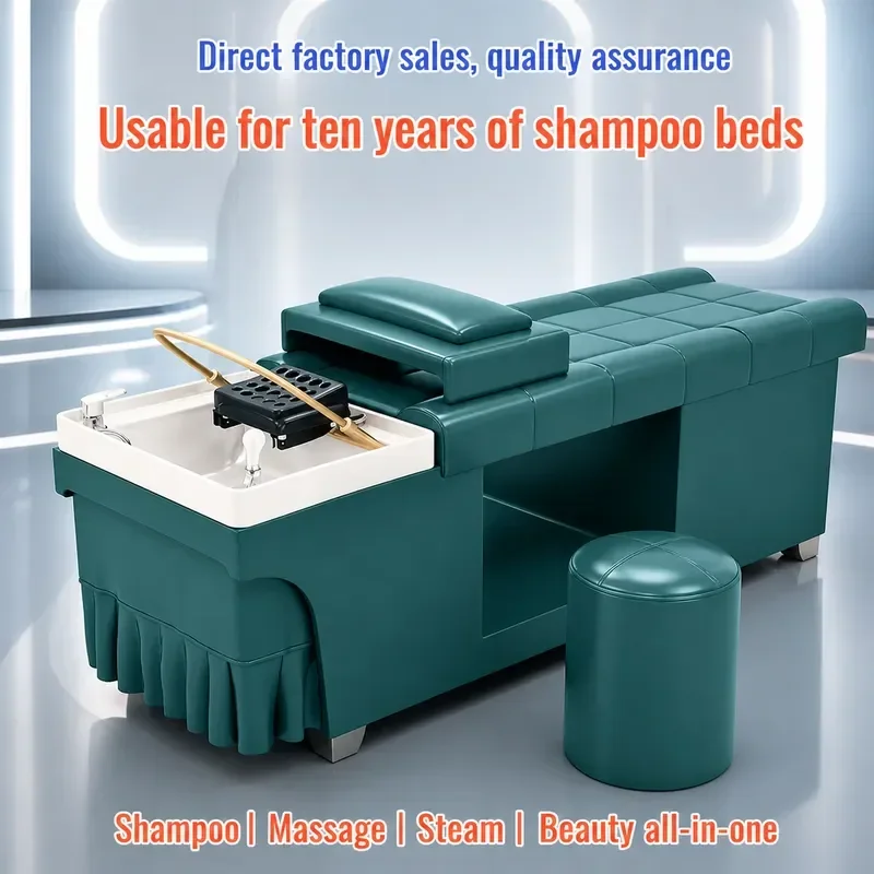 Thai Water Circulation Shampoo Bed with Constant Temperature Heat Recovery Integrated Massage for Barber Shop and Beauty