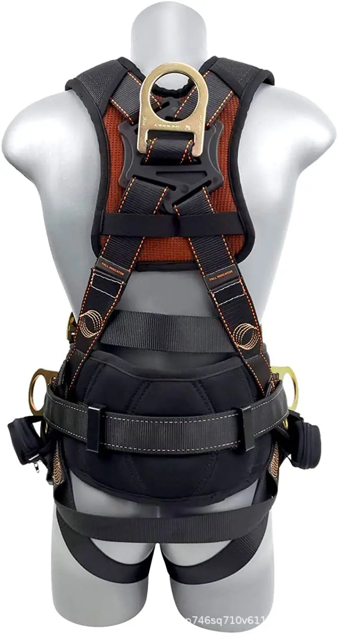 Guardian Fall Protection 21030 Cyclone Construction Harness with QC Chest/TB Leg/TB Waist Belt/Side D-Rings, Black/Yellow, Mediu