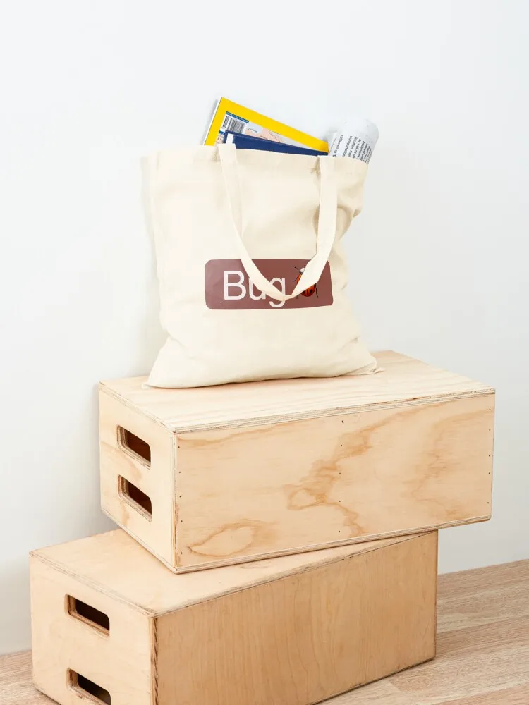 Bug' Status Tag with ladybug icon (dark mode) Tote Bag custom tote bag Eco bag for beach Women's