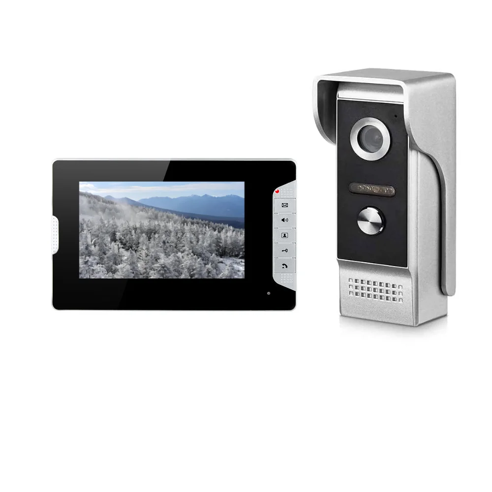 SmartYIBA Videocitofono da 7" Videocitofono bidirezionale Campanello di sicurezza domestica Kit videocitofono per campanello per visione notturna IR