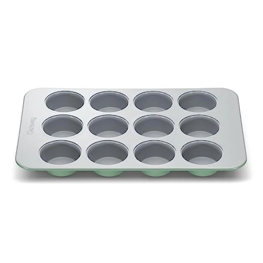 

Non-Stick Ceramic 12-Cup Muffin Pan - Naturally Slick Ceramic Coating - Non-Toxic PTFE and PFOA Free - Perfect for Cupcakes Muf