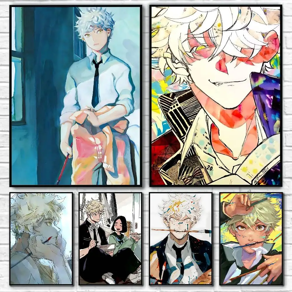 Anime B-Blue P-Period Manga Posters Fancy Wall Sticker for Living Room Bar Decoration Wall Decor