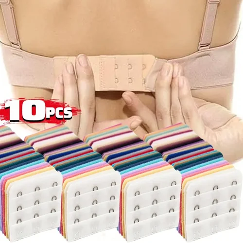 Imagen 2 del producto Extensor de sujetador para mujer, correa de extensión de sujetador elástico, gancho, expansor de Clip, hebilla de cinturón ajustable, accesorios íntimos, 1/10 Uds.