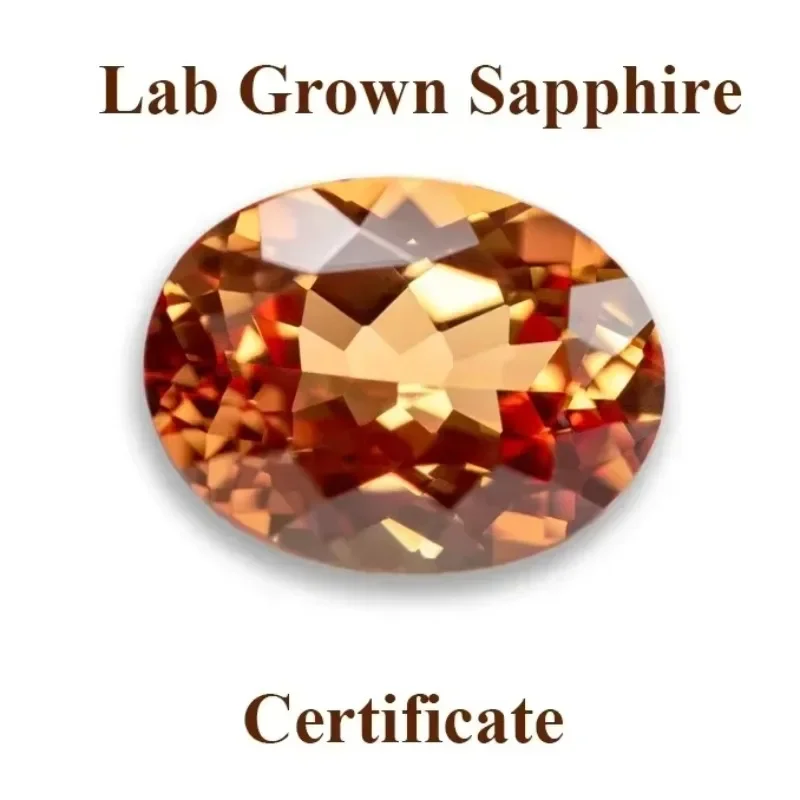 

Oval Cut Orange Color Lab Grown Sapphire Gemstones for Diy Jewelry Making Pendant Material Selectable AGL Certificate