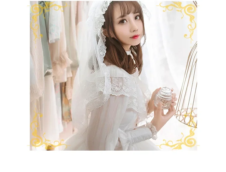 New Arrival Women Gothic Vintage Lace Ruffle Lolita Long Sleeve Black/White Chiffon Dress Female Retro large pendulum dresses