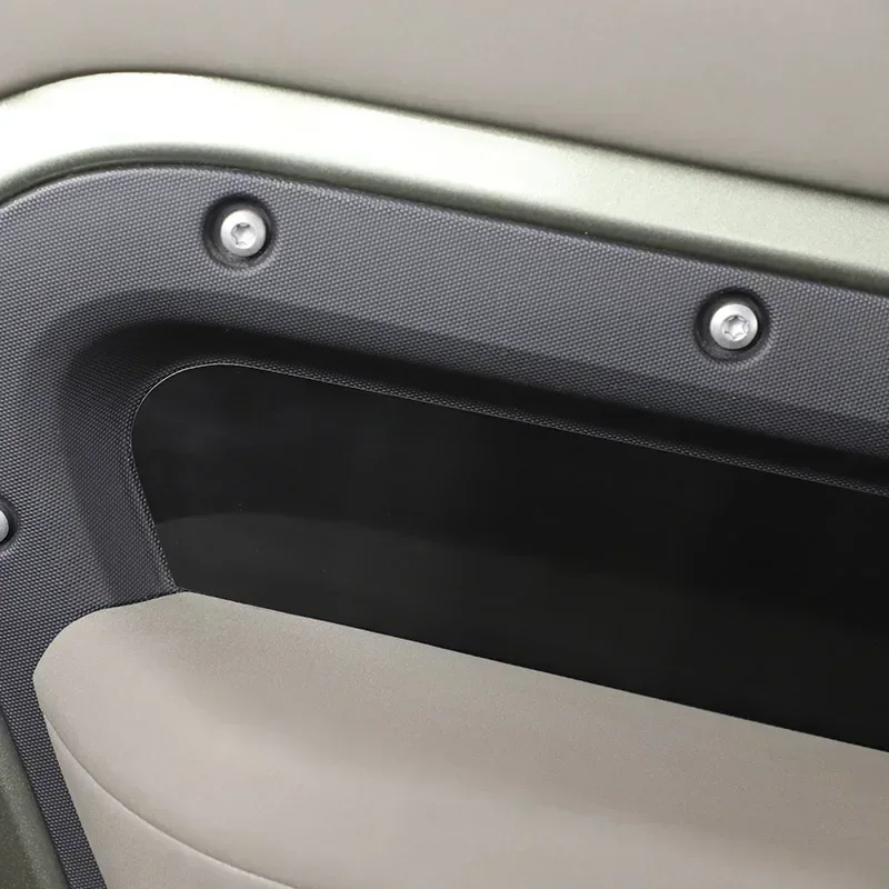 For Land Rover Defender 110 2020-2024 Stainless Steel Black Car Inside Door Panel Decorative Sticker Interior Car Accessories