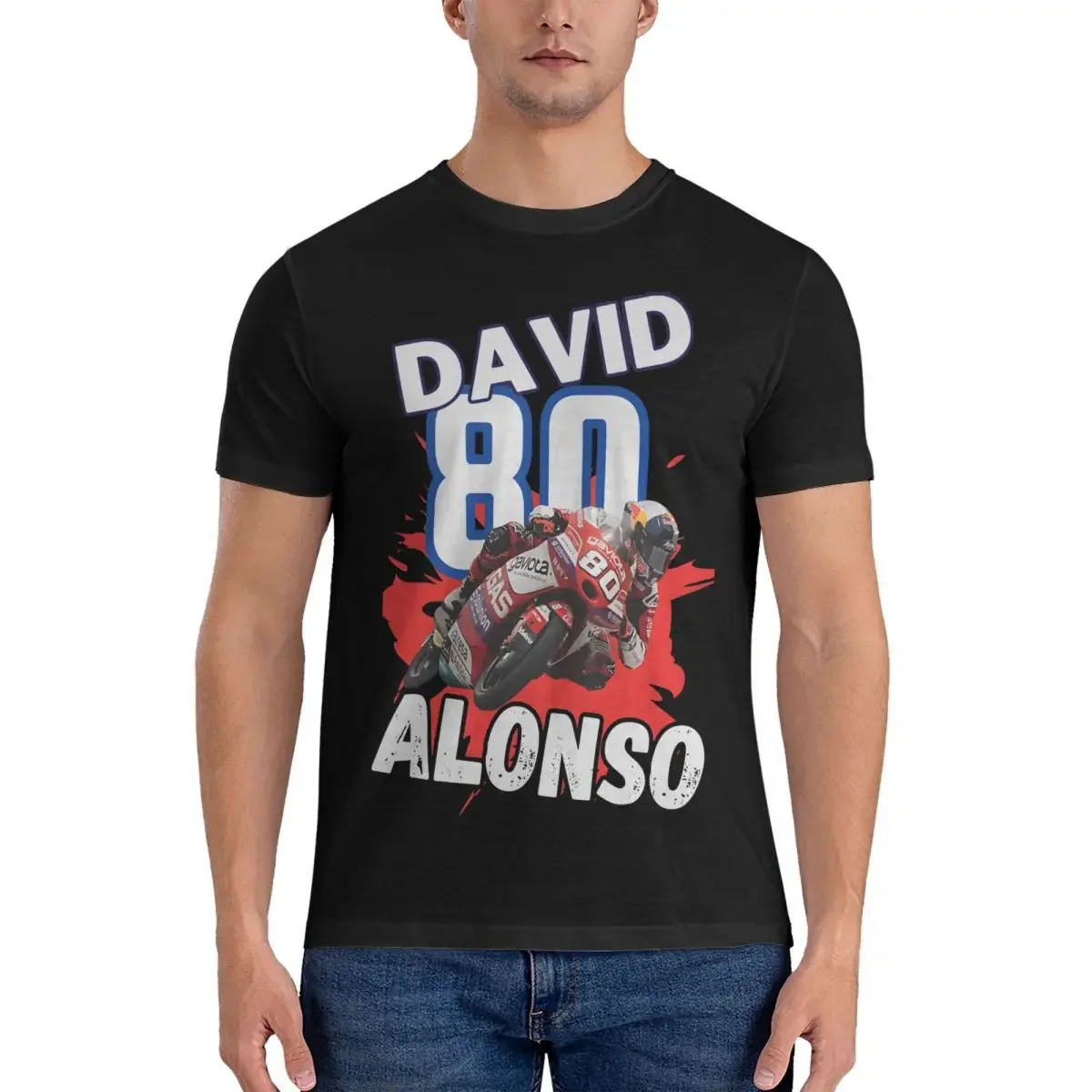 100% Cotton Tee Shirt O Neck Short Sleeve funny Birthday Present Clothes David Alonso Moto3 Racing T-Shirt MOTO The GP Amazing