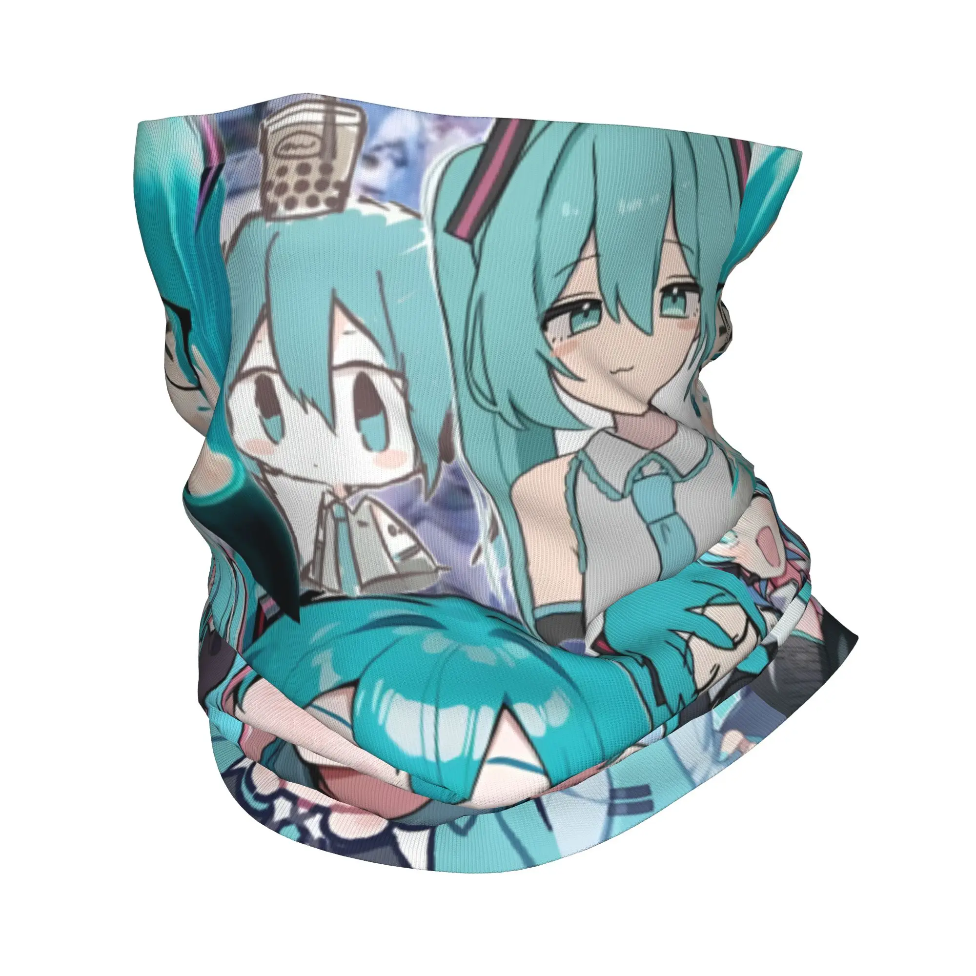 Custom Popular H-Hatsuned M-Mikus Bandana Neck Gaiter for Ski Running Women Men Wrap Scarf Mangas Balaclava Warmer