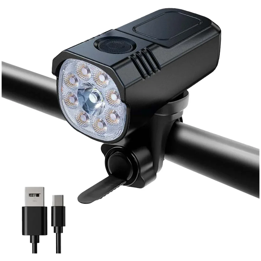 

Bike Headlight 1000 Lumen Rechargeable Type C IP65 Waterproof with Dual Light Modes for Night Cycling Visibility