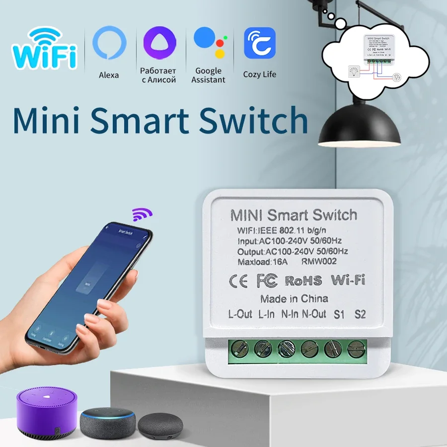 WiFi Smart Switch 16A/20A Relais Breaker Modul Timer APP & Sprachsteuerung für Alexa Google Home Yandex Alice Smart Home Automation