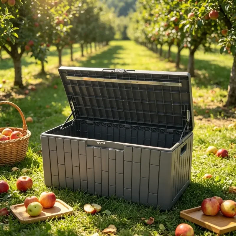 Large Capacity Garden Tool Storage Box Outdoor Orchard Organizer Durable Plastic Container for Lawn Equipment and Accessories