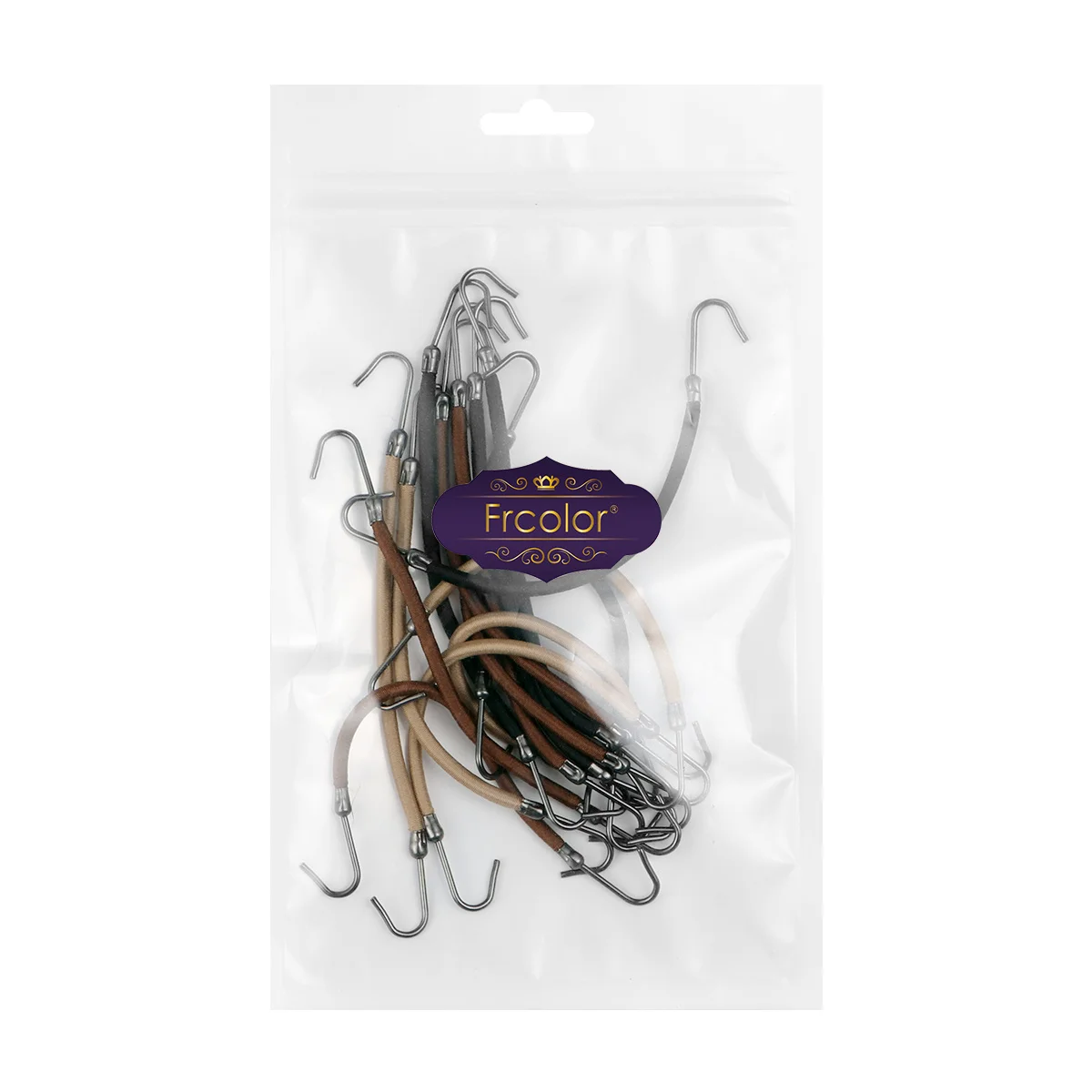 

15pcs Ponytail Hooks Elastic Bands For Women Hair Styling Accessories Smooth Natural Look No Pull Hold Brown Beige