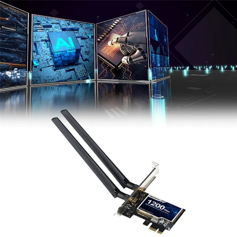 

ELECT-1200M Беспроводная сетевая карта Wi-Fi5 4,2 Bluetooth 2,4G + 5G Двухдиапазонный настольный компьютер Встроенный PCI-E WIFI Многофункциональная часть приемника