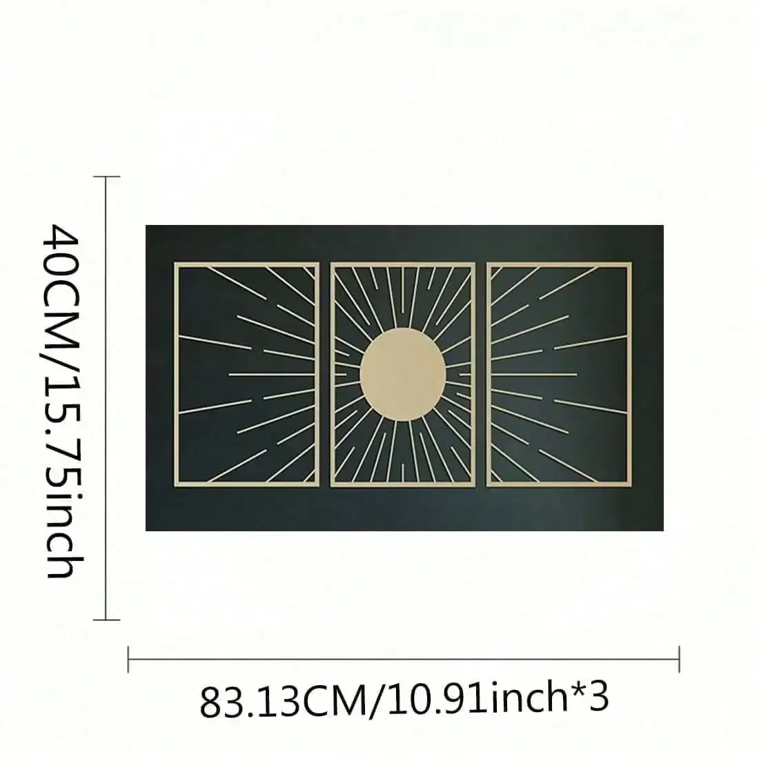 CIFBUY Boho Sunburst Iron Wall Decor, 3 Pieces Sun Pattern Metal Wall Art For Home