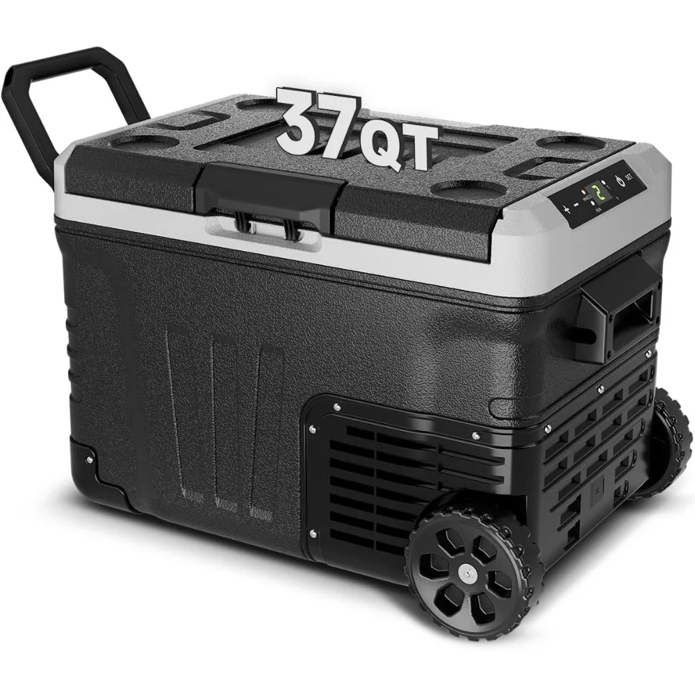 

Car Fridge Portable 12V Refrigerator - 37 Quart(35L) Electric Cooler with 12/24V DC&110-240V AC for Truck Van RV Camper SUV, 12v
