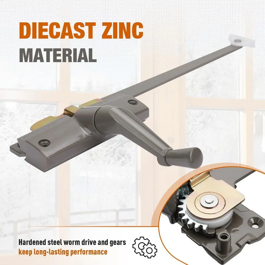 Straight Arm Operator for Anderson Window Crank Replacement for Left Window with 83 8 Arm Length, Works with PermaShield Casemen