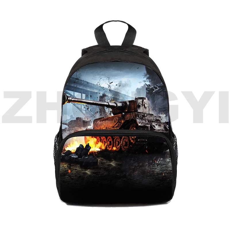 16 Inch Mini Bag Anime World of Tanks Backpacks Kids 3D Cartoon Gerand Tanks Children Teenagers War Thunder Kindergarten bag