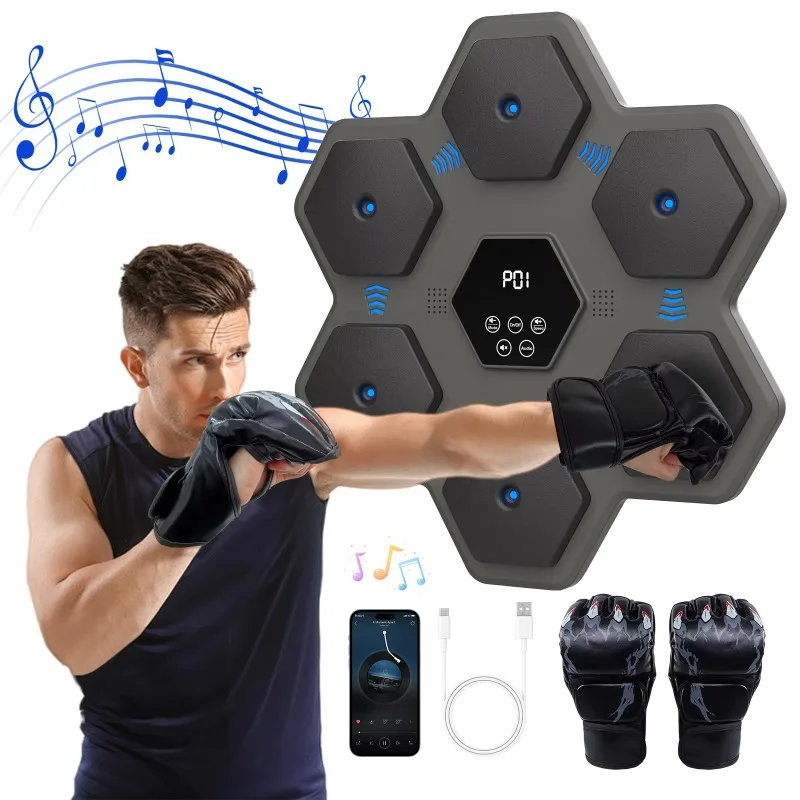 

New Style Punching Boxing Machine Training Smart Music Wall Mounted Target Light Up Electric Boxing Pad Machine For Adult