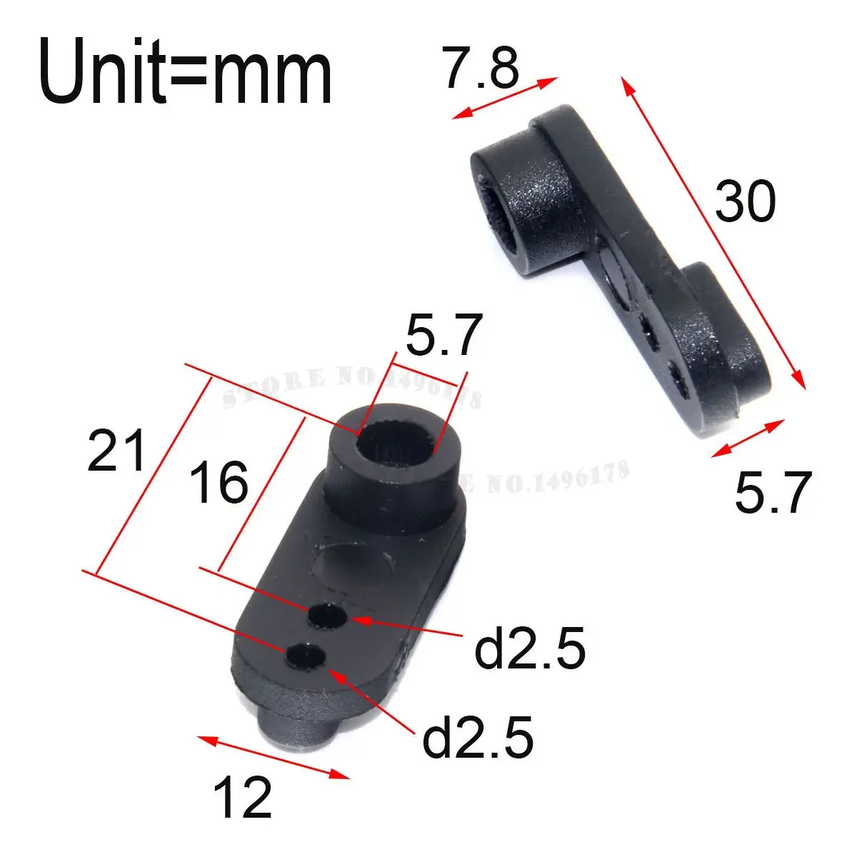 2 x plastica Servo corno braccio singolo 1 punto 25 T 25 denti dente HSP 02372 sterzo