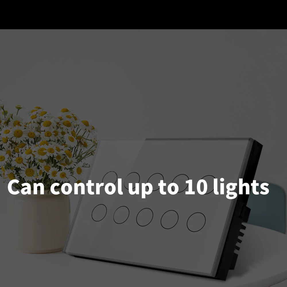 Zigbee Smart Touch Light Wall Switch 6/8/10gang Glass Panel Tuya App التحكم في المنزل بالكامل متوافق مع Alexa Google Home