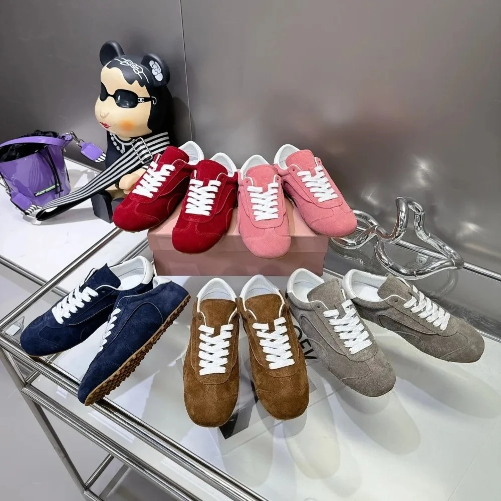 

sneakers Pink all genuine leather women's casual shoes flat bottomed lace up cowhide women's sports shoes