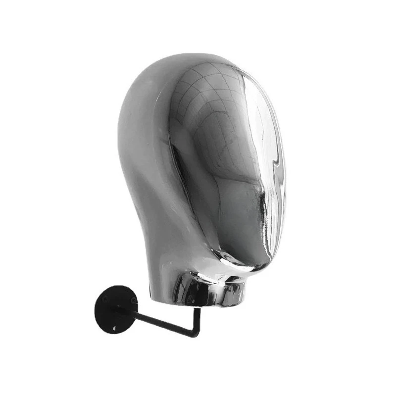 Wall Mounted Mannequin Head Decorative Metal Vintage Style Holder Hat Holder Rack Storage Wigs Show Display Stand
