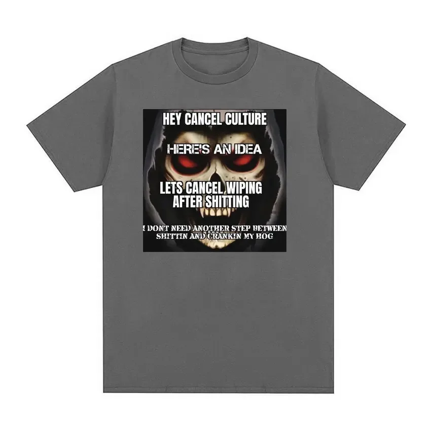 2025 New model Evil Edgy Skeleton Cancel Culture Graphic T-shirts Funny DankT-shirt Men   Harajuku Y2k Vintage  T Shirt