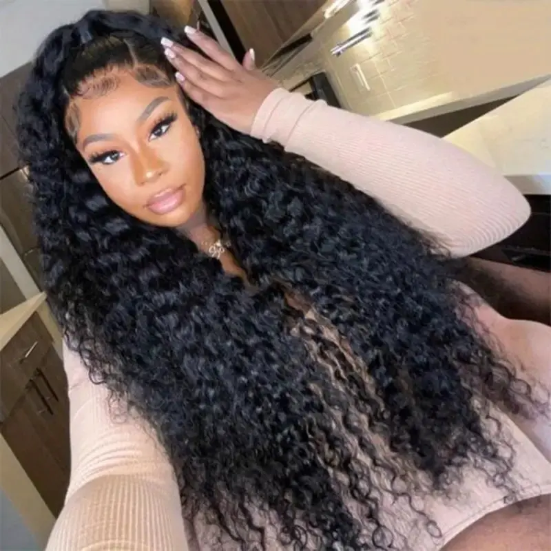 Rosabeauty 13X6 Deep Wave 250% Density 40 Inch 13x4 Lace Front Human Hair Wig 5X5 Preplucked Glueless Curly Wig Full and Thick