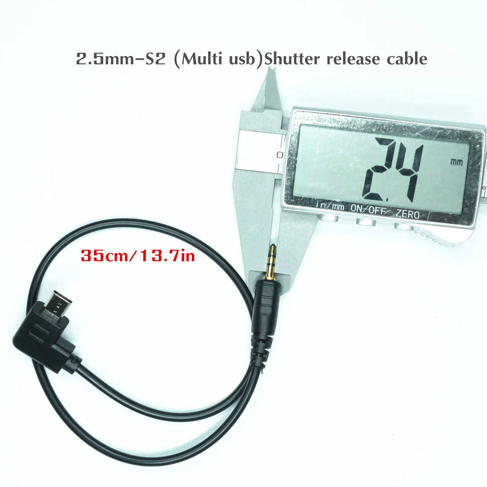 Kabel USB Multi z wtykiem 2.5mm/3.5mm-S2 do Sony A7/M2/M3/M4 A6500 A6300 A5000, kabel migawkowy z kolankiem, długość 35cm — zdjęcie produktu 4