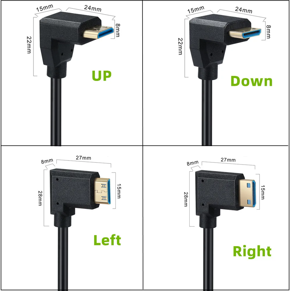 (Typ C) Mini HDMI-kompatybilny kabel spiralny męski na Mini HDMI męski, 8K @ 60 Hz 1,2 m