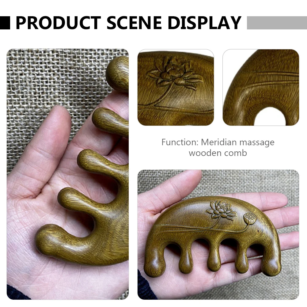 

Расческа из сандалового дерева с широкими зубьями, массажный массажер для ухода за волосами, антистатический массажер для кожи головы, инструмент для релаксации, стимулятор здоровых волос, кожи головы