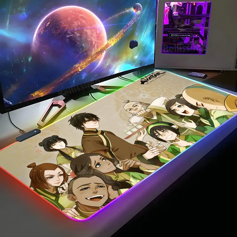 

Коврик для мыши Avatar The Last Airbender XXL RGB Gaming Mouse Pad HD Gamer Большой светодиодный светильник Коврики для мыши Ковер для ПК с подсветкой
