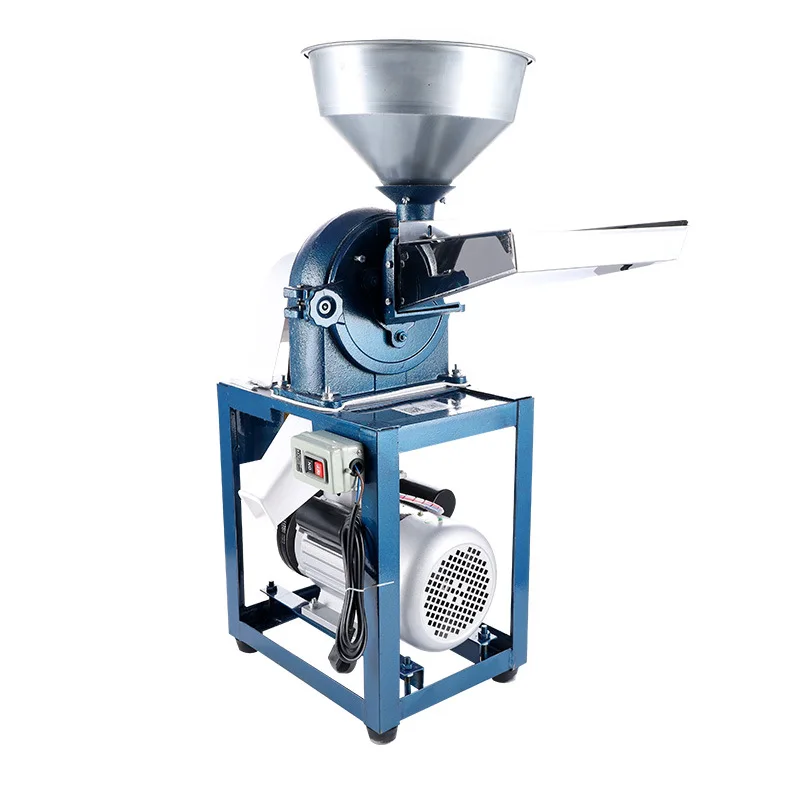 Double Screen 4 kW Copper Corestainless Steel Grinder Grain Flour Mill Feed Flour Mill for Breeding