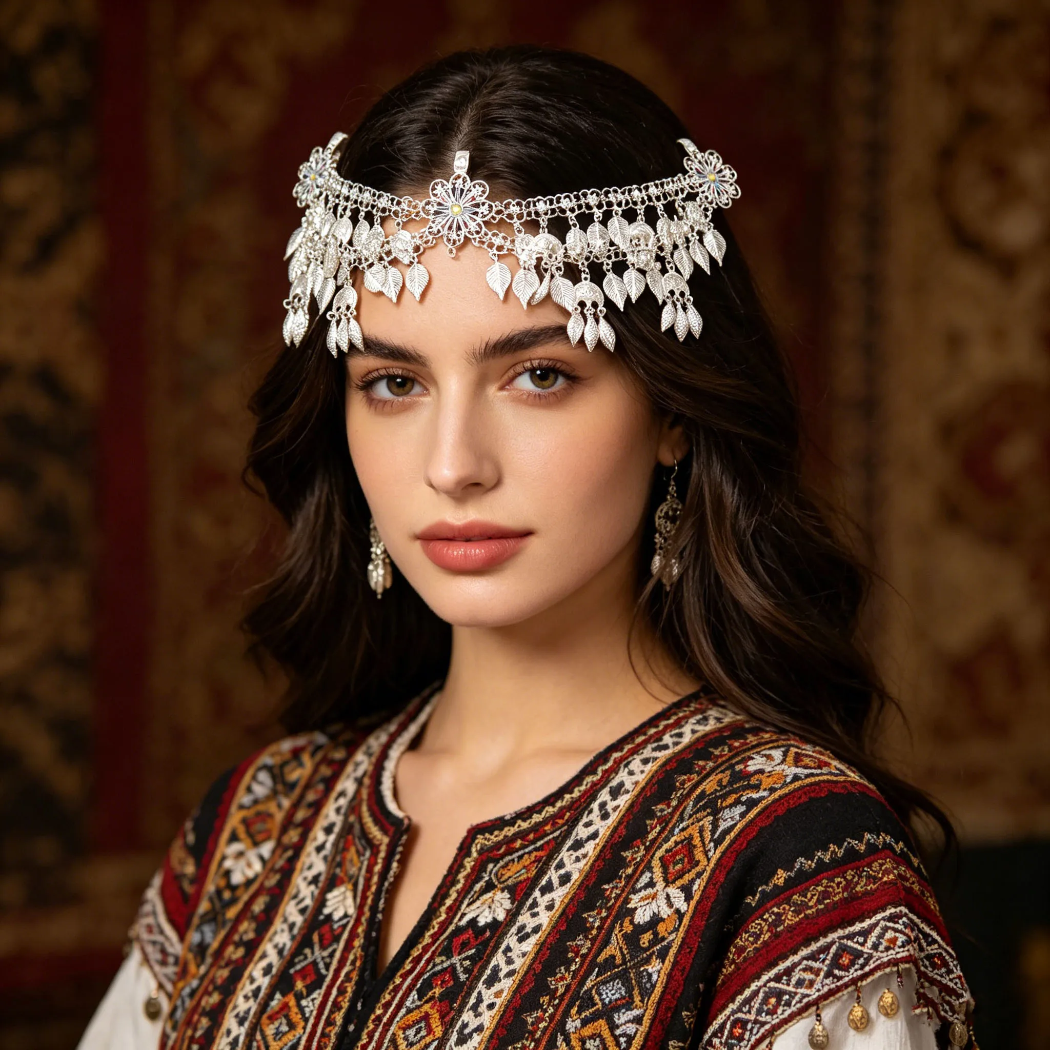 Ethnic Multi-layer Leaf Tassel Dual-purpose Hair And Waist Ornament Vintage Kazakh Women's Holiday Festival Jewelry