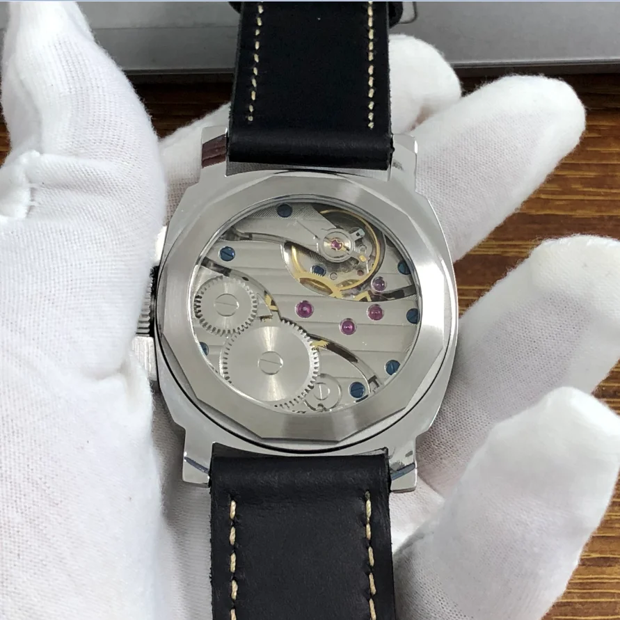 New 44mm GEERVO No Logo ST3600 Watch Chinese 6497 Movement  Luminous Mechanical man's watches GR0604-26