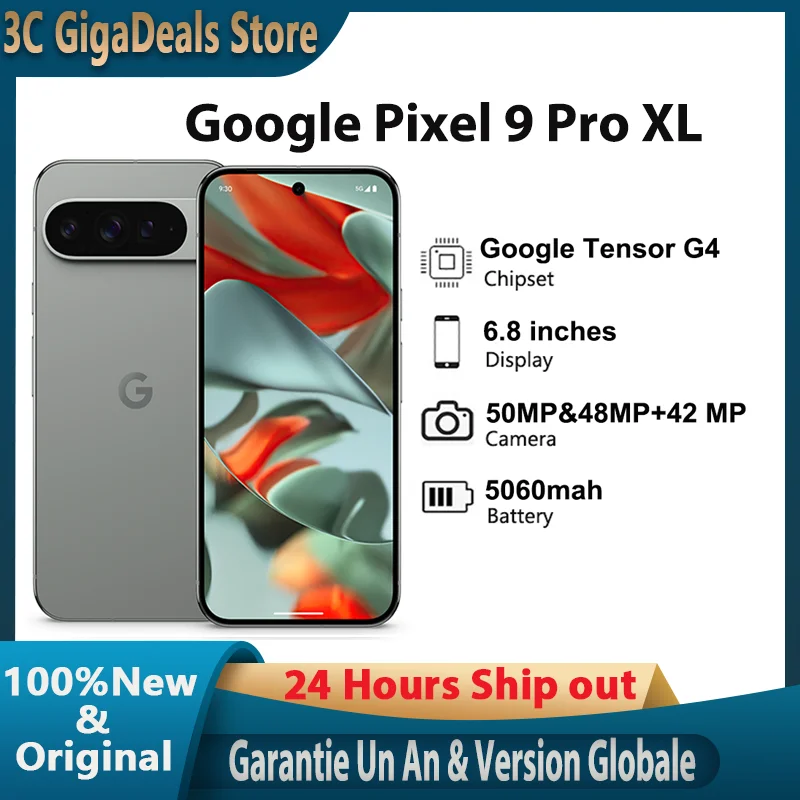 Google Pixel 9 Pro XL، الإصدار العالمي، الإصدار العالمي، Google Teller G4، mAh، PD3.0، OLED، هرتز، 16 جيجابايت من ذاكرة الوصول العشوائي، ROM de 128 Go، هاتف ذكي