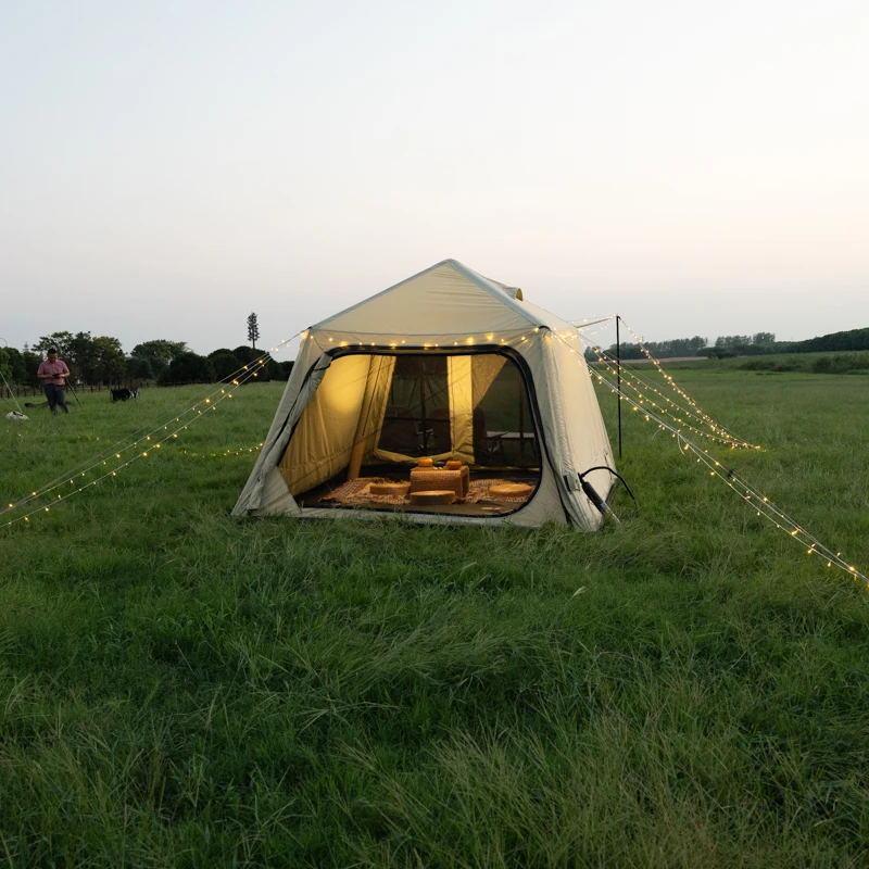 

Hot Sales 4 Seasons Oxford Air Tent Waterproof And Windproof Inflatable Camping Tent With Easy Setup Glamping Style