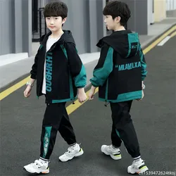 2023 Boy Sweater Hoodies Children Tracksuit Spring Autum 2 Pieces Boy Teenager Clothes Set 6 7 8 9 10 11 12 Year Old