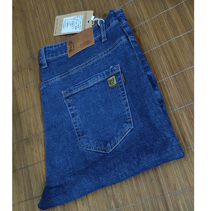 سراويل جينز مطاطية بقصة ضيقة للرجال ، جينز أزرق ، أسود ، طراز كلاسيكي ، أزياء العمل ، سراويل غير رسمية ، علامة تجارية للذكور ، أزياء #4