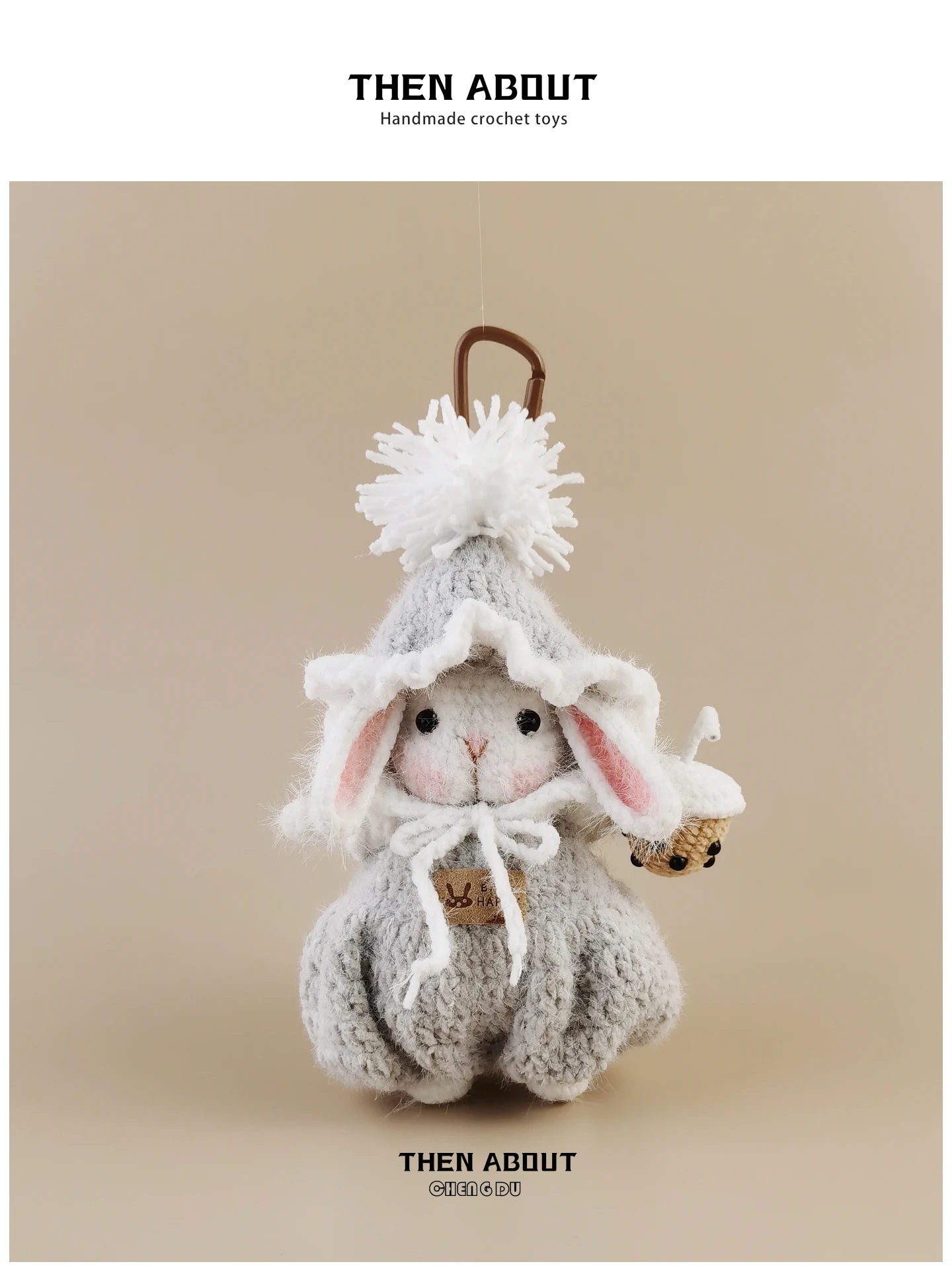 Handmade Cute Tea Milk Sugar Rabbit Doll Bag Charm Keychain Gift Obsequious Lovely Animal Patterned Toy Accessory for Spring