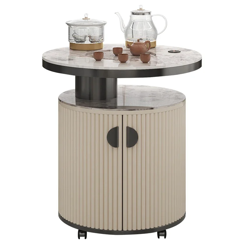 

YY Table-Chair Set High-End Mobile Small Tea Table Household Small Tea Cart