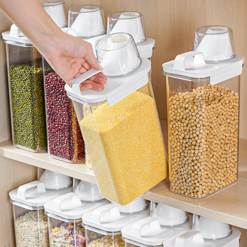 Cereal storage box sealed cans food-grade plastic kitchen storage canned rice barrel insect-proof and moisture-proof.