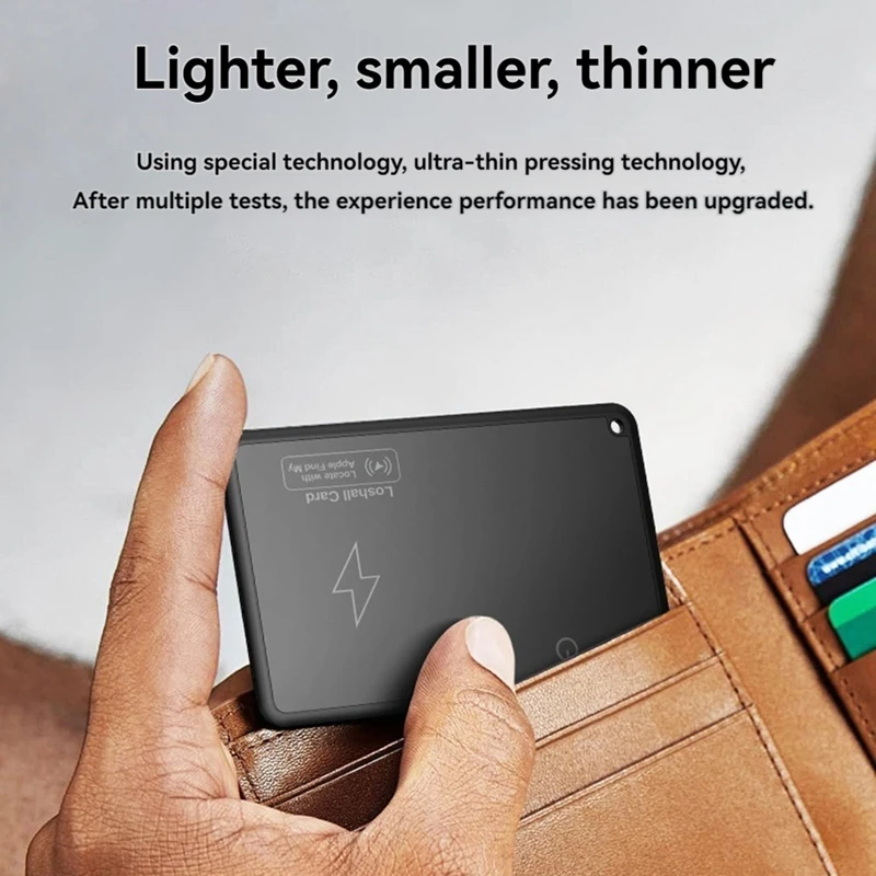 GPS Locator Smart Card Tracking Location Wallet Tracker Card Works With For Apple Find My App Thin GPS Item Finder
