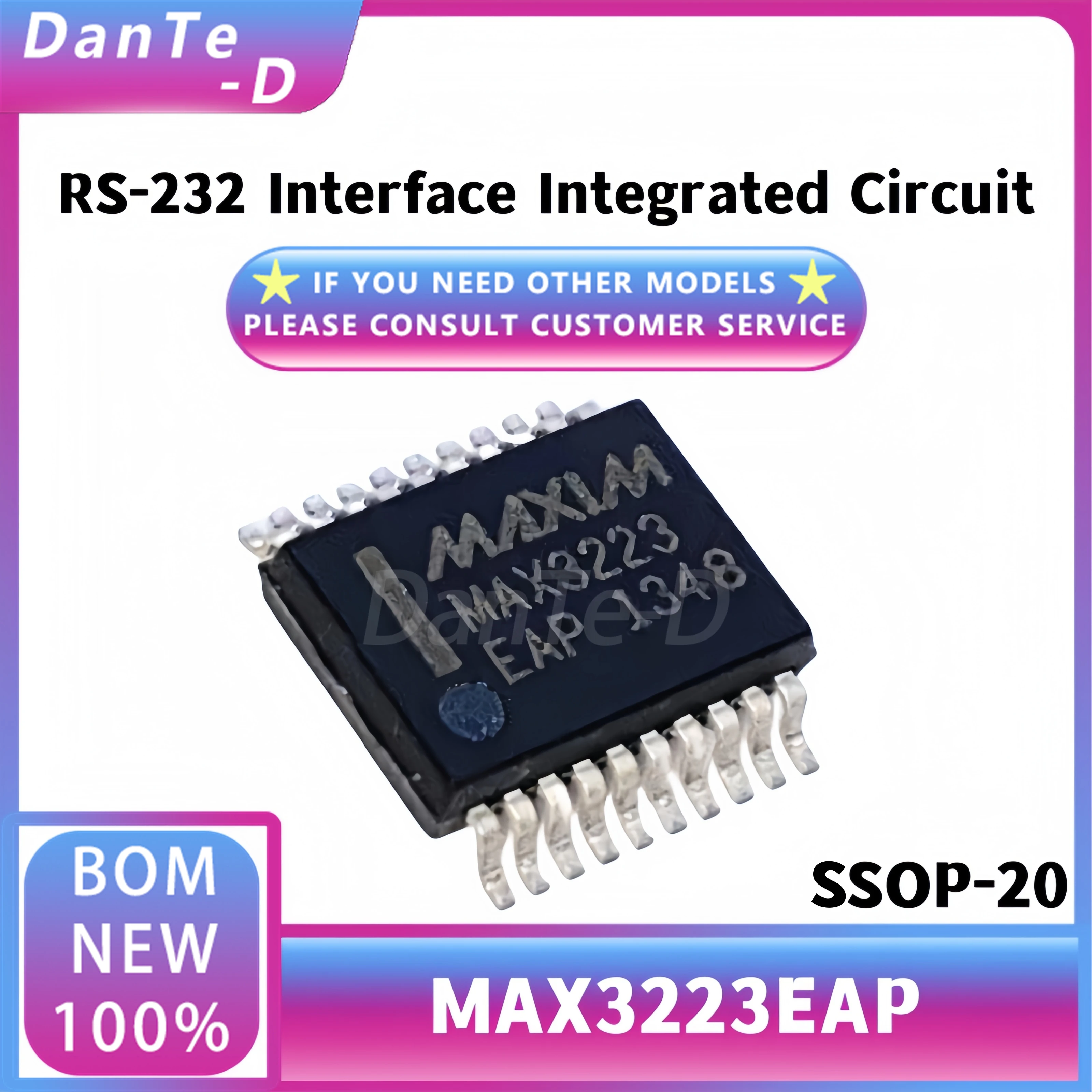 MAX3223EAP+ SSOP20 RS232 transceiver driver receiver chip 120Kbps speed