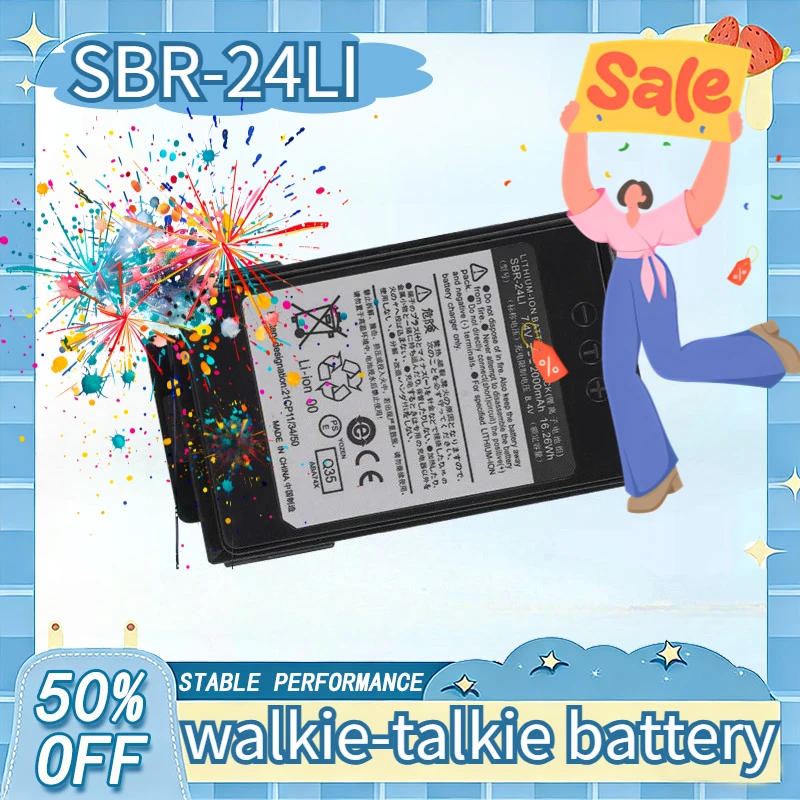 

New High Quality SBR-24Li Walkie Talkie Battery 7.4V 2000mAh for YAESU FT-70D FT70D FT70DR FT-70DR FT-70DS Replacement Battery