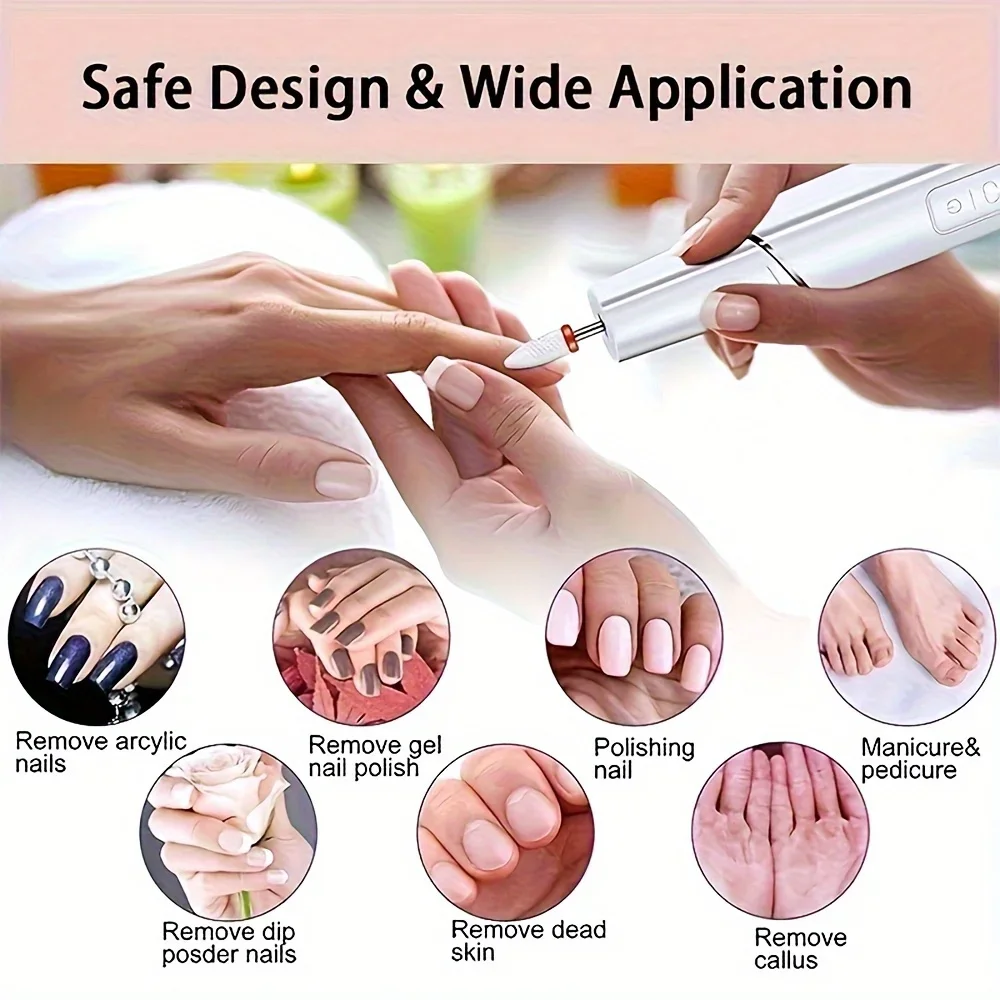 Ceramic Nail Drill Bits | Fine, Medium, Coarse Grit for Removing Gel Polish, Nail Art Tools, Pedicure,Triangle Tooth Cusp Shape