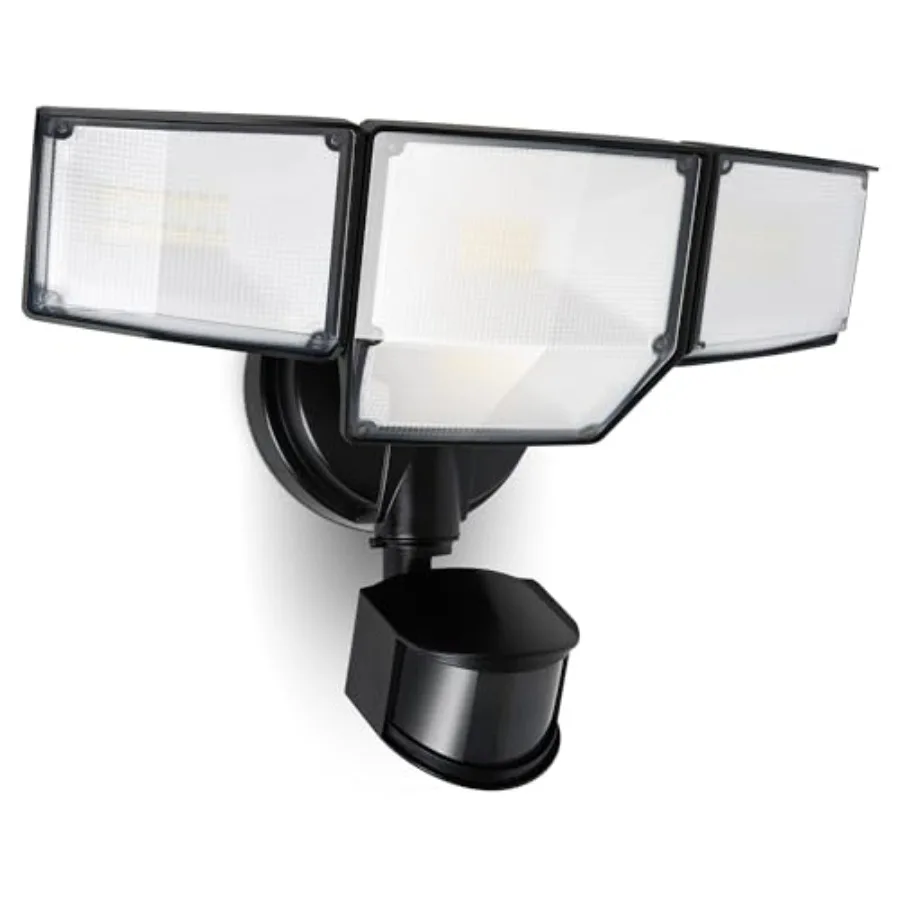 

80W 9000LM LED Security Light Hardwire Motion Sensor Outdoor Lights, 4 Head LED Flood Lights Outdoor 5000K Daylight, IP65 Water