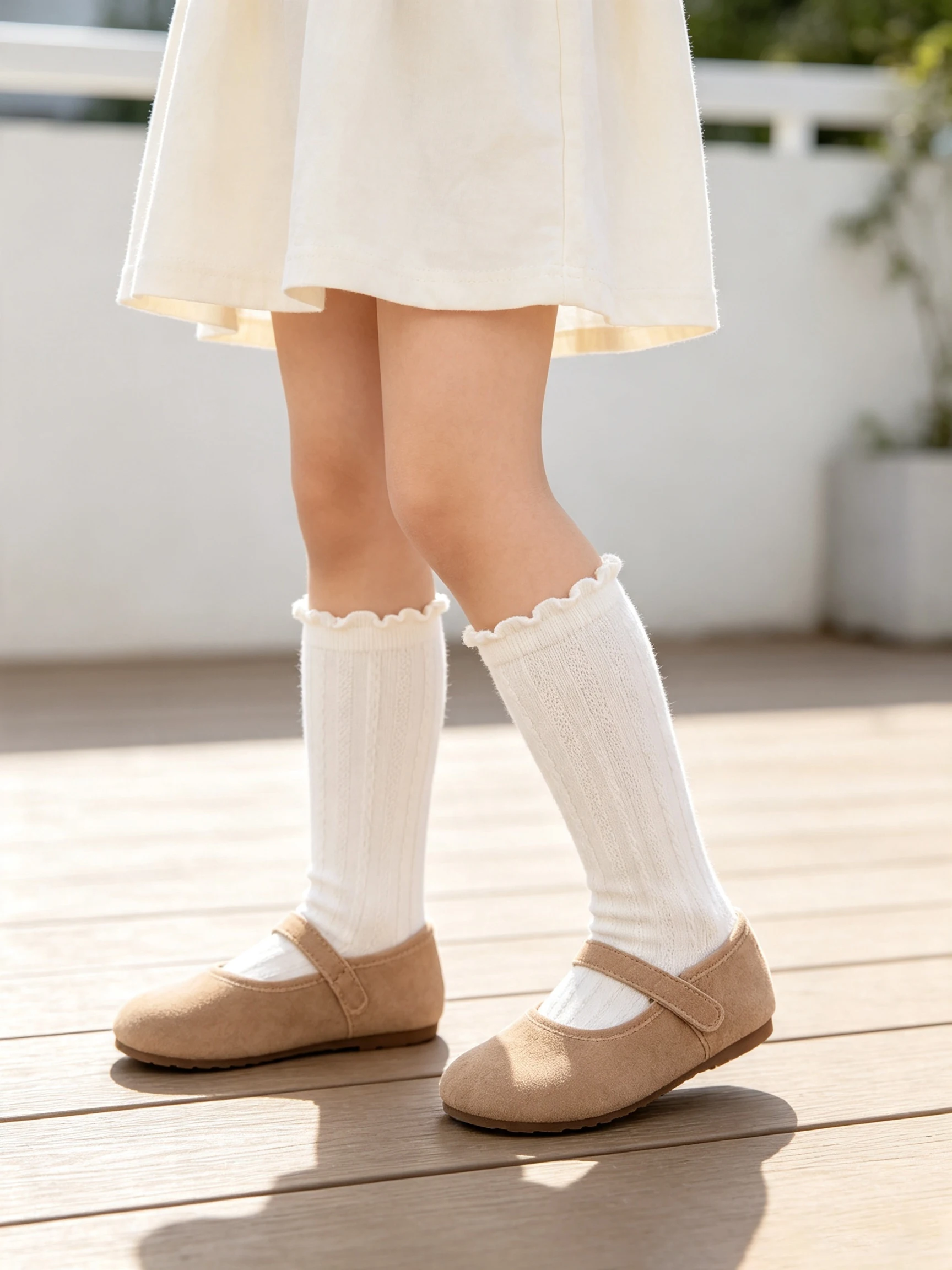 3Pcs Sweet Ruffle Frill Girls Knee High Socks Hollow Ribbed Elastic Princess Calf Socks Casual Daily Fashion Socks For 3-8Y Kids