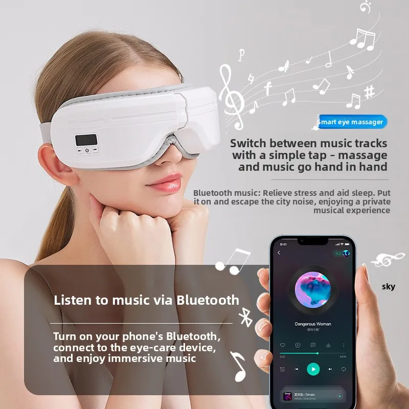 HUIBAOGE New smart eye massager with airbag technology, featuring a heated eye mask to relieve eye fatigue and protect against